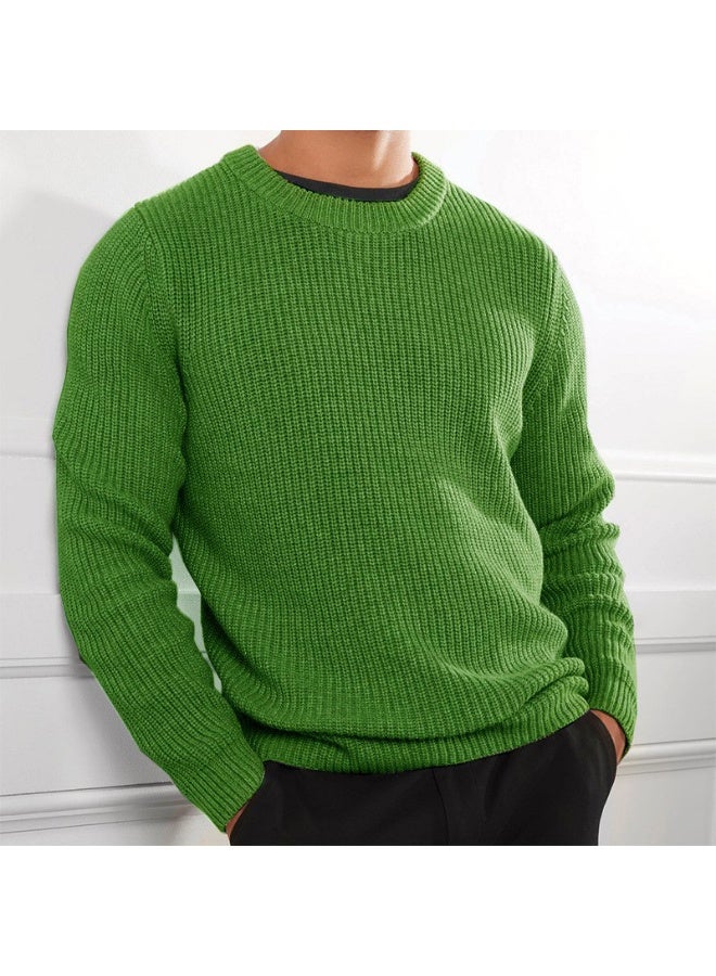 NIBEMINENT Pullovers Men Sweaters Knitted Tops Round Neck Full Sleeve Solid Knit Sweater Top Splice Casual Loose Regular Autumn Winter - Image 1