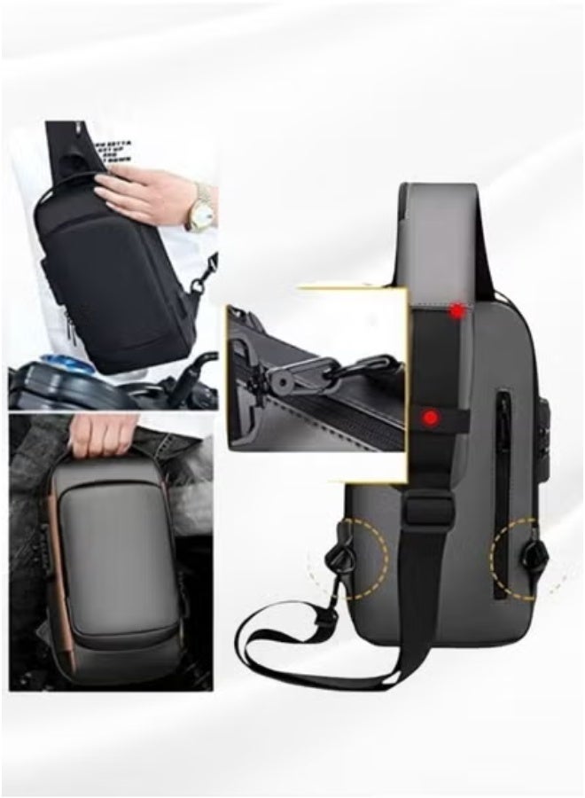 Generic Men’s Anti-Theft Chest Bag with Password Lock & USB Port – Waterproof Crossbody Sling Bag  - Image 4