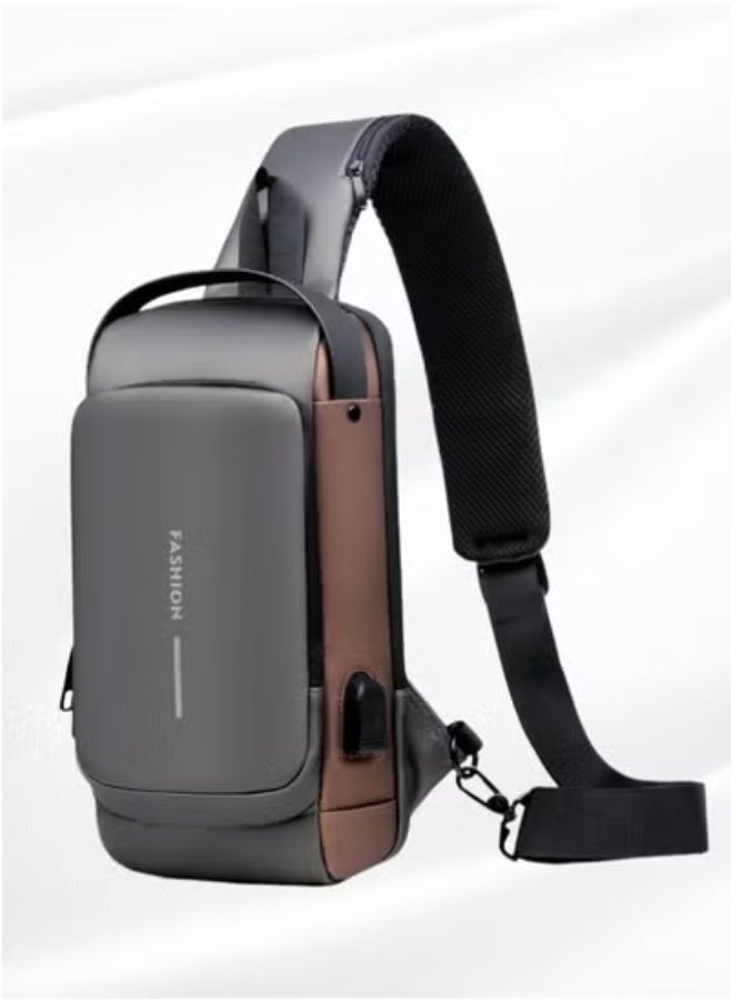 Generic Men’s Anti-Theft Chest Bag with Password Lock & USB Port – Waterproof Crossbody Sling Bag  - Image 2