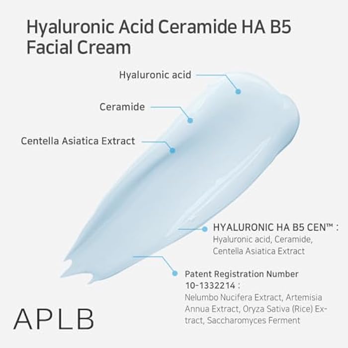 APLB Hyaluronic Acid Ceramide HA B5 Facial Cream | HYALURONIC HA B5 CEN™ 30.9% 1.86 FL.OZ/Korean Skincare, Deep hydration, Revitalize for gentle and improve skin texture - Image 4