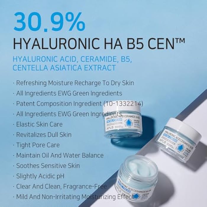 APLB Hyaluronic Acid Ceramide HA B5 Facial Cream | HYALURONIC HA B5 CEN™ 30.9% 1.86 FL.OZ/Korean Skincare, Deep hydration, Revitalize for gentle and improve skin texture - Image 3