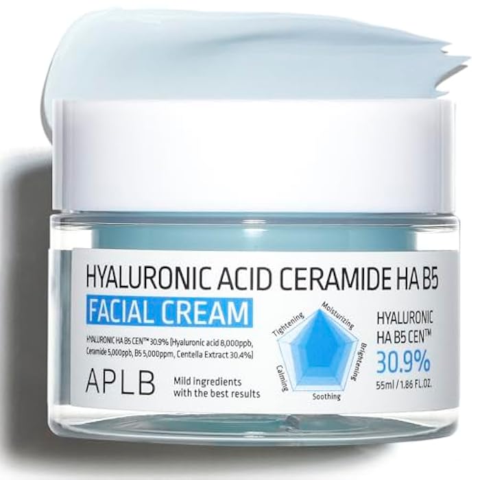 APLB Hyaluronic Acid Ceramide HA B5 Facial Cream | HYALURONIC HA B5 CEN™ 30.9% 1.86 FL.OZ/Korean Skincare, Deep hydration, Revitalize for gentle and improve skin texture - Image 1