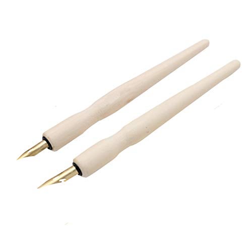 SIPLIV Wooden Professional Manga Pen Dip Pen Set with 4 Nibs Manga Cartoon Comic Drawing Painting Kit - 4 Pcs - Image 4