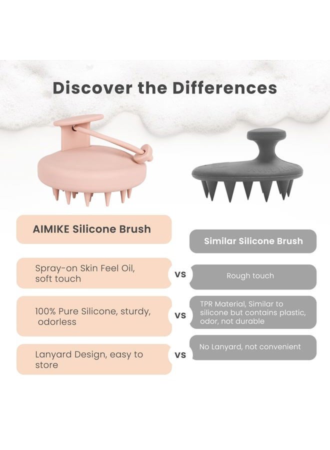 AIMIKE Scalp Massager - Silicone Shampoo Brush for Hair, Dandruff Removal & Hair Growth Stimulator - Exfoliator for Dry & Wet Scalp - Image 3