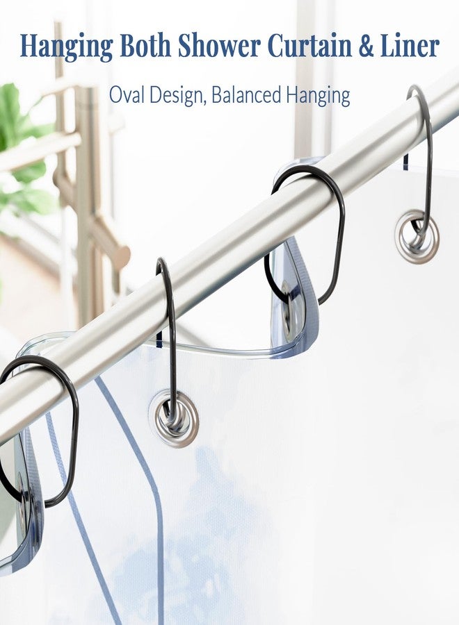 Bathway Shower Curtain Rings, Bathway Shower Curtain Hooks, Black Shower Curtain Hooks Rings Rust Proof, Anti-Drop Smooth Shower Rings for Curtain, 12 Pcs Metal Shower Hooks for Shower Curtain Rod - Image 4