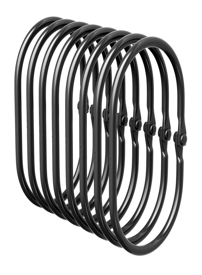 Bathway Shower Curtain Rings, Bathway Shower Curtain Hooks, Black Shower Curtain Hooks Rings Rust Proof, Anti-Drop Smooth Shower Rings for Curtain, 12 Pcs Metal Shower Hooks for Shower Curtain Rod - Image 1