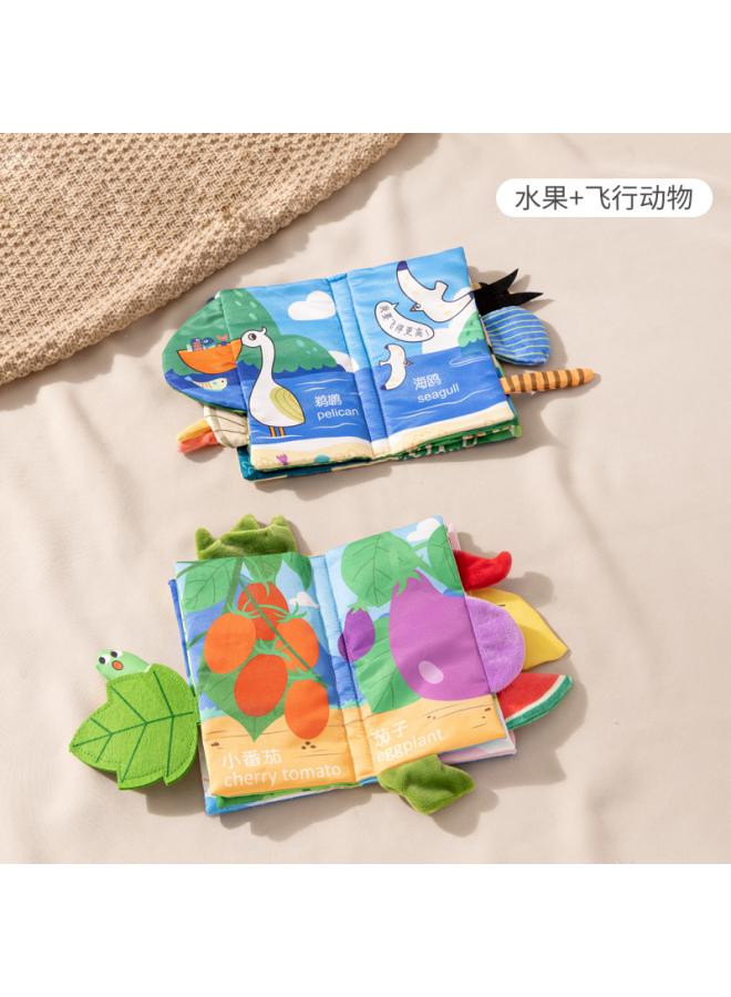 Cloth Book Early Education Baby Tear Not Rotten Bite Three-dimensional Tail Hand Tear Book 6 2 Months Baby Cognitive Educational Toys