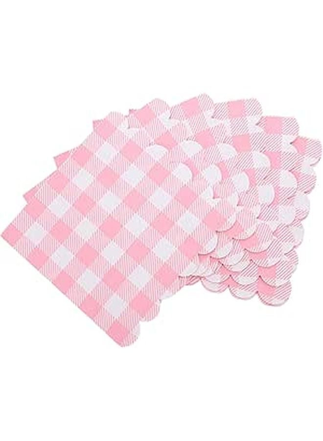 مناديل ورقية وردية قابلة للتخلص منقوشة 100 قطعة حواف مهدبة لحفلات الزفاف والنزهات - Image 1