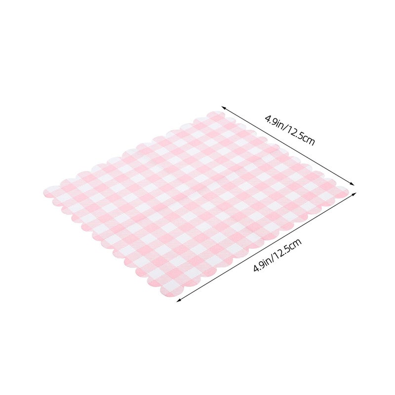 مناديل ورقية وردية قابلة للتخلص منقوشة 100 قطعة حواف مهدبة لحفلات الزفاف والنزهات - Image 3