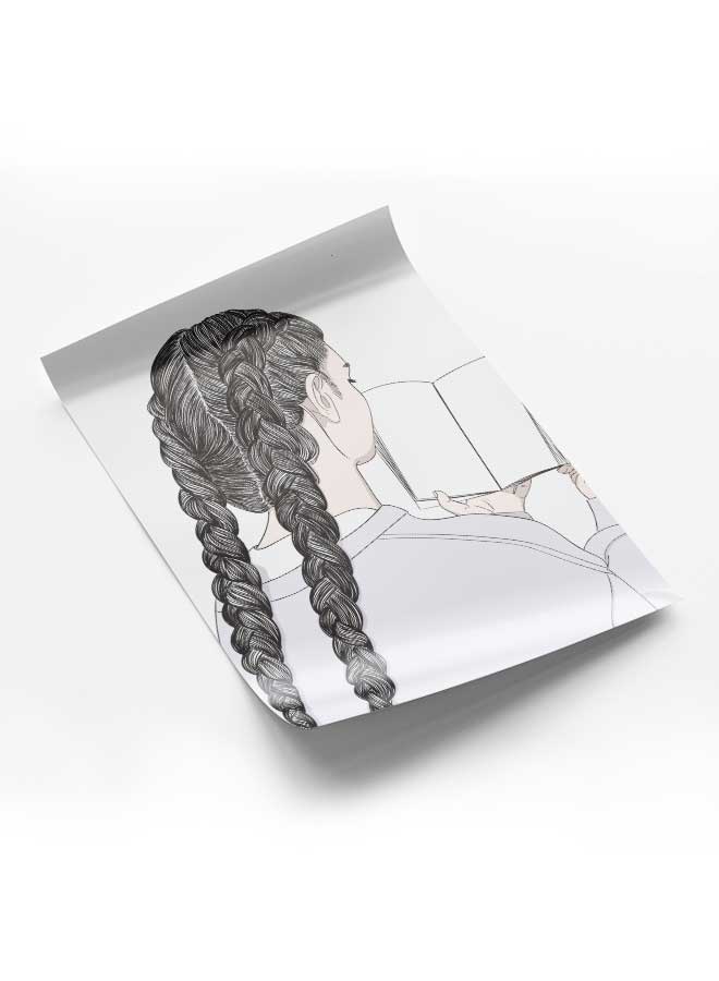 LOWHA Poster Painting Art With Four Separate Pieces Of Double-Sided Stickers Long Hair  For Home Bedroom Living Room And Office Decor  - Image 1