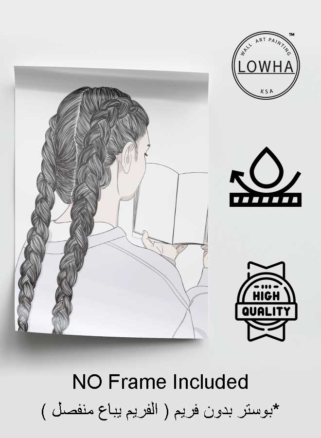 LOWHA Poster Painting Art With Four Separate Pieces Of Double-Sided Stickers Long Hair  For Home Bedroom Living Room And Office Decor  - Image 3