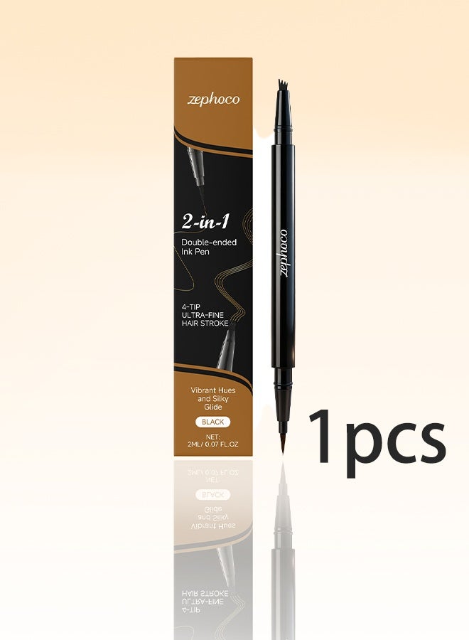 2-in-1 Eyebrow Pencil Waterproof, 2025 New Eyebrow Pencil  ,Create Natural Hair-Like Brows, Last All-Day, Microblading Brow Pen - Image 1
