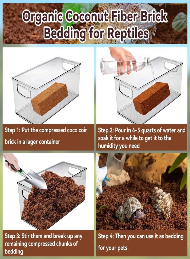 Legigo 4 Pack Compressed Coconut Fiber Substrate - 100% Organic Coconut Fiber Brick Bedding for Reptiles, Natural Coco Husk Substrate Terrarium Bedding for Snake, Hermit Crabs, Frogs, Tortoise, Gecko - Image 3