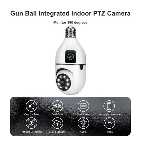 smars 5+5 MP Dual Lens HD WiFi Bulb Holder CCTV Camera | MS014 Colour Night Vision | Two Way Audio | Audio & Video Recording | AI Motion Detection | 360° View - Image 4