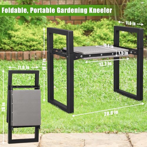 Lilyvane Garden Kneeler and Seat, 12.7" Wide Folding Heavy Duty Gardening Bench with Handles for Kneeling and Seat, Multifunctional Kneeler Stool for Women Seniors,Relieve Knee Back Pain,Gardening Tools Gifts - Image 3
