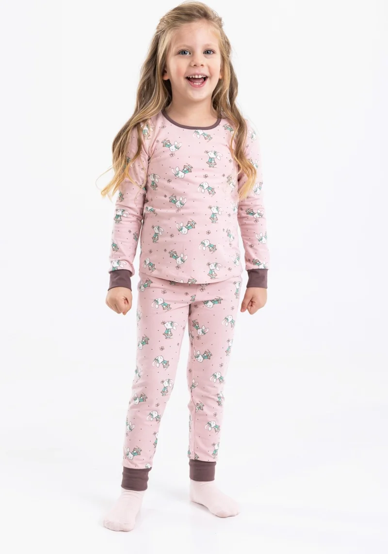 Baykar Girls Long Sleeve Pajama Set 9198 Dusty Rose