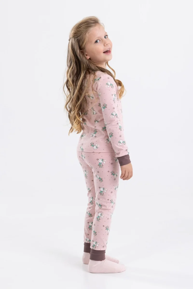 Baykar Girls Long Sleeve Pajama Set 9198 Dusty Rose