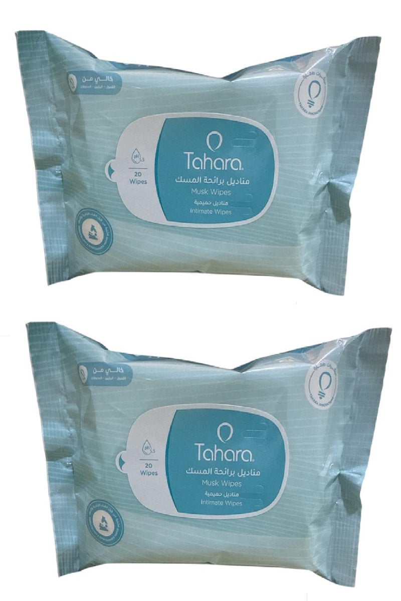 طهارة قطعتين من مناديل مسك للمناطق الحساسة 2×20 منديل
