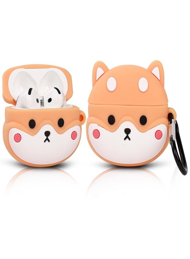 LEWOTE Compatible with Apple Airpods 4 Case Protective Funny 3D Animal Cute Cartoon Cover with Keychain (Shiba Inu Dog)