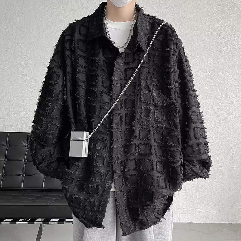 Niche Tassel Plaid Long-Sleeved Shirt Trendy Brand Casual Chanel Style Shirt Jacket For Men And Women Couple Plaid - Image 5