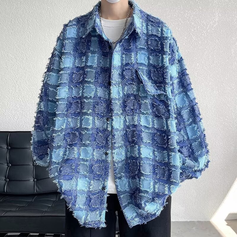 Niche Tassel Plaid Long-Sleeved Shirt Trendy Brand Casual Chanel Style Shirt Jacket For Men And Women Couple Plaid - Image 1