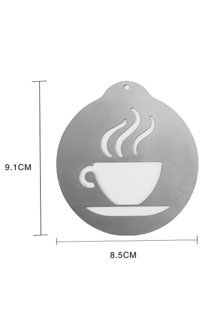 Set of 5 Pieces DIY Mold Stainless Steel Latte Art Sheet Coffee Printing Board Latte Art Sheet Portable Coffee Latte Art Tool - Image 3