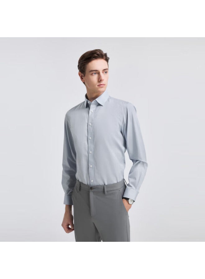 Youngor Men'S Shirt Spring/Summer Youth Men'S Business Casual Plaid Long Sleeve Shirt Bean Green Plaid 43 - Image 2