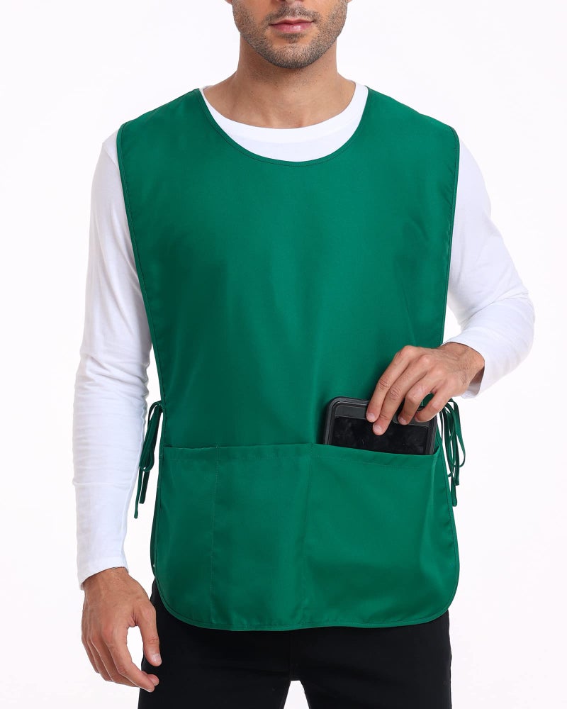 Xeoxarel Unisex Cobbler Apron with 3 Pockets Vest, Orange Universal Apron for Women or Men - Image 3