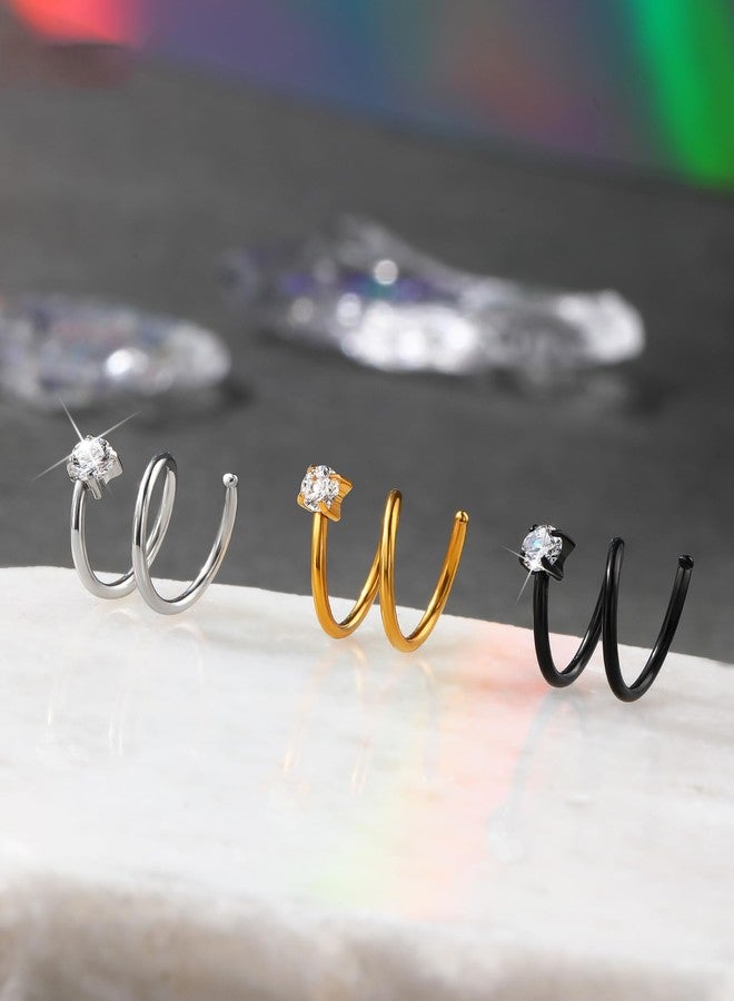 piercing 2PCS Nose Ring for Women, Nosering, Septum Nose Ring and Nose Pins, Elegant and Simple Hoop Design for Special Occasions - Image 5