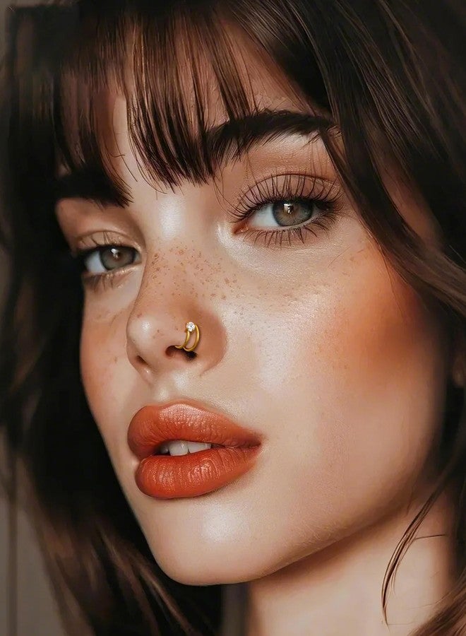 piercing 2PCS Nose Ring for Women, Nosering, Septum Nose Ring and Nose Pins, Elegant and Simple Hoop Design for Special Occasions - Image 2