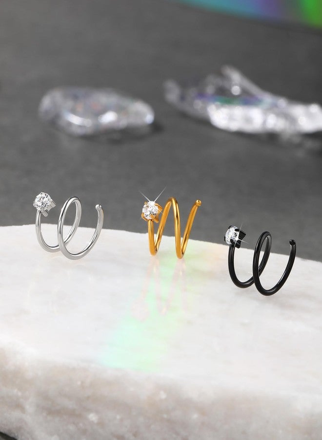 piercing 2PCS Nose Ring for Women, Nosering, Septum Nose Ring and Nose Pins, Elegant and Simple Hoop Design for Special Occasions - Image 3