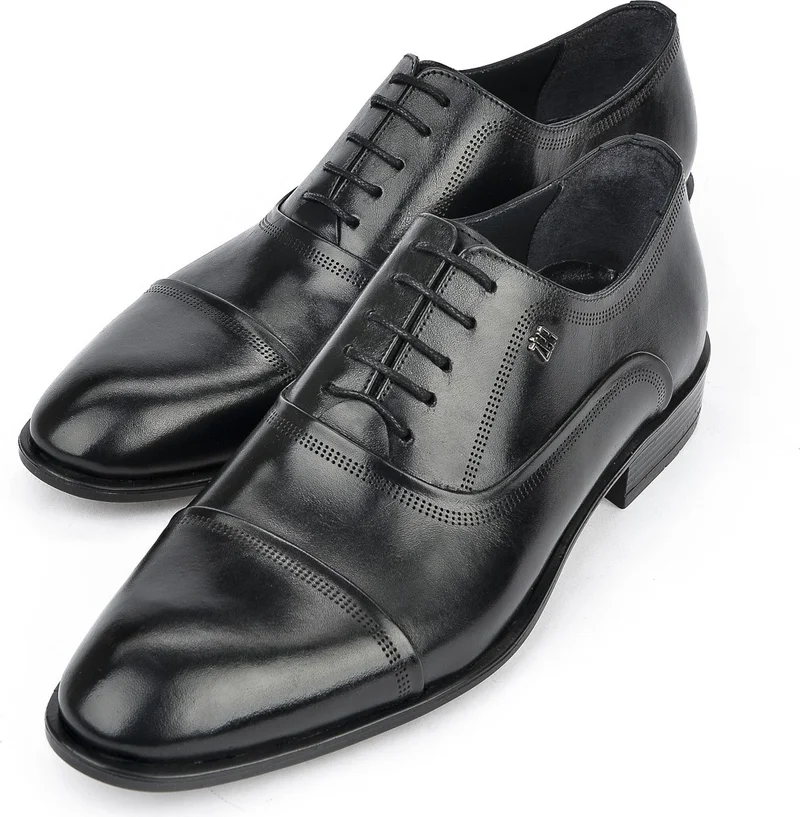 Ziya Men's Genuine Leather Classic Shoes 111985 429 Black