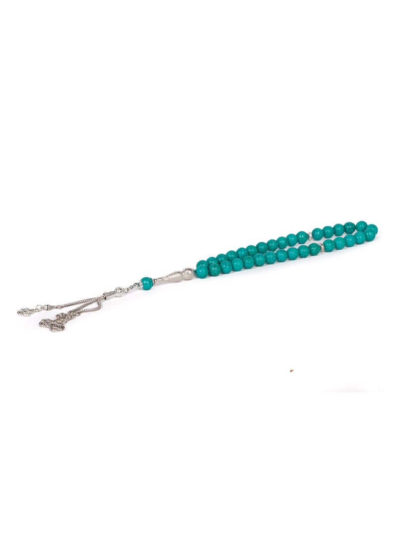 RS Dark green turquoise rosary veined with grey  - Image 3
