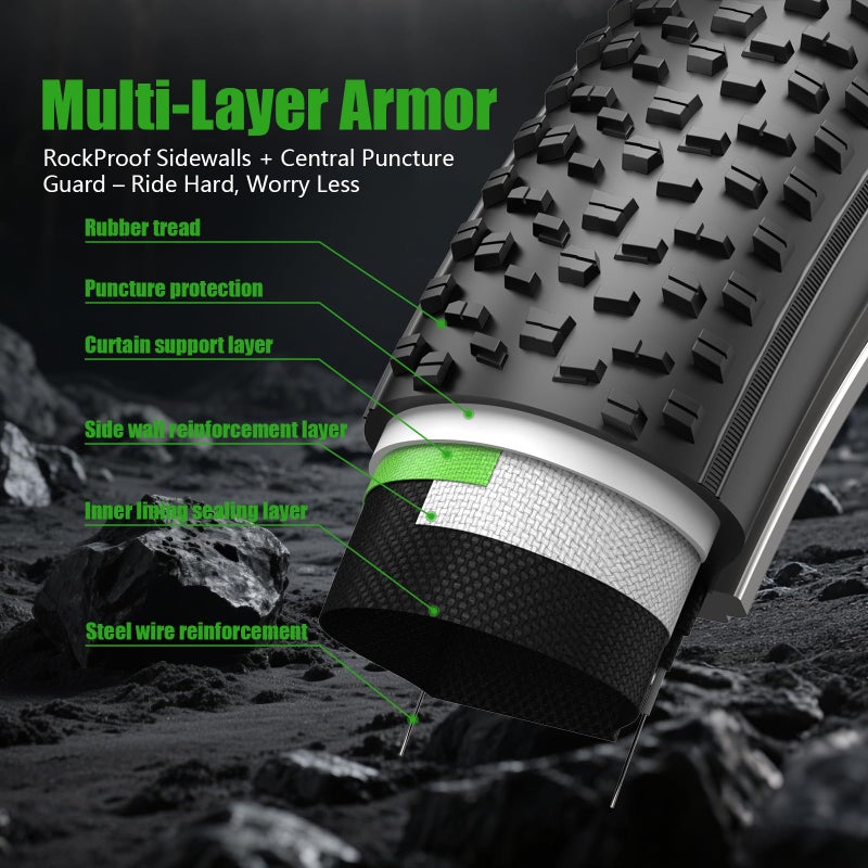 kulifoo Fat Tire Electric Bike Tires 20x4.0 2-Pack All Terrain Puncture Proof Ebike Tires with Deep Tread, Wear-Resistant for Snow/Sand/Beach/Off-Road - 20 inch Compatible with Fat Tire Bikes - Image 5
