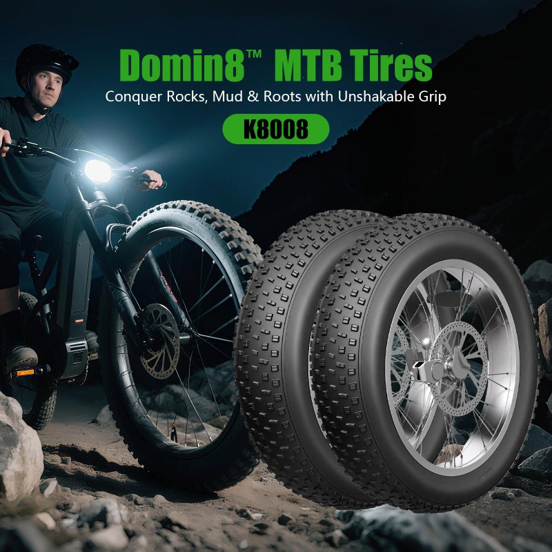kulifoo Fat Tire Electric Bike Tires 20x4.0 2-Pack All Terrain Puncture Proof Ebike Tires with Deep Tread, Wear-Resistant for Snow/Sand/Beach/Off-Road - 20 inch Compatible with Fat Tire Bikes - Image 2