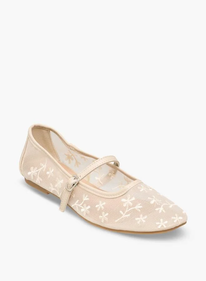 Celeste Women Floral Embroidered Mary Jane Shoes
