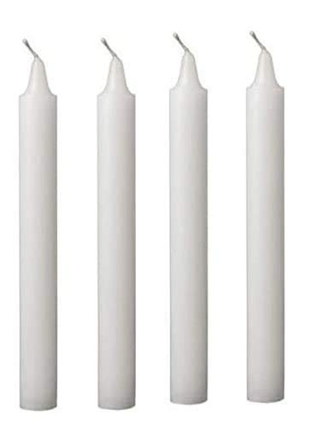 Kuber Selection Pack of 10 Premium Taper Candles - 5 Inch, 14mm White Stick Candles for Spells and Household Use