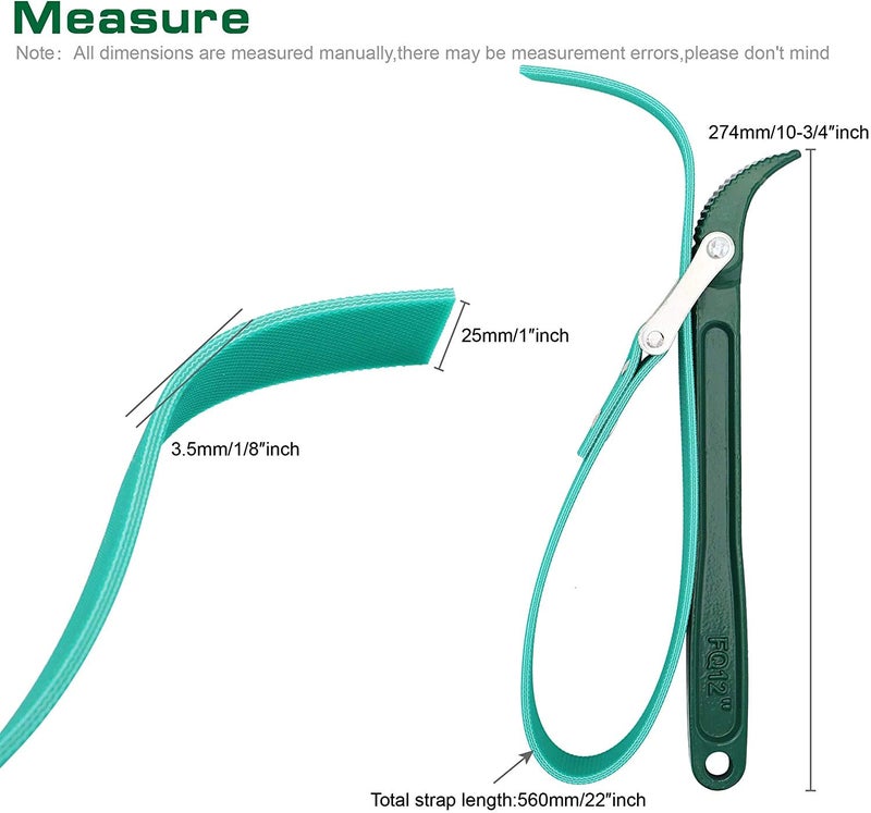 GSK Cut GSK Cut MultiPurpose Adjustable Belt Strap Wrench Steel Handle Adjustable Strap Oil Filter Opener Wrench 12 Inch  - Image 3