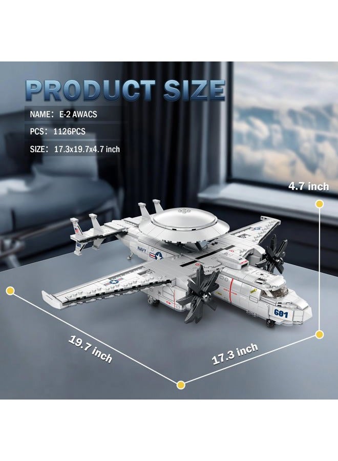 Reobrix E-2 Hawkeye Military Aircraft Construction Kit, Warning Aircraft Fighter Plane Model Kits 33029, Aeroplane Building Toys for Adults, Boys 8-12, Home Decoration, Gift for Kids, 1144 Pieces - Image 5