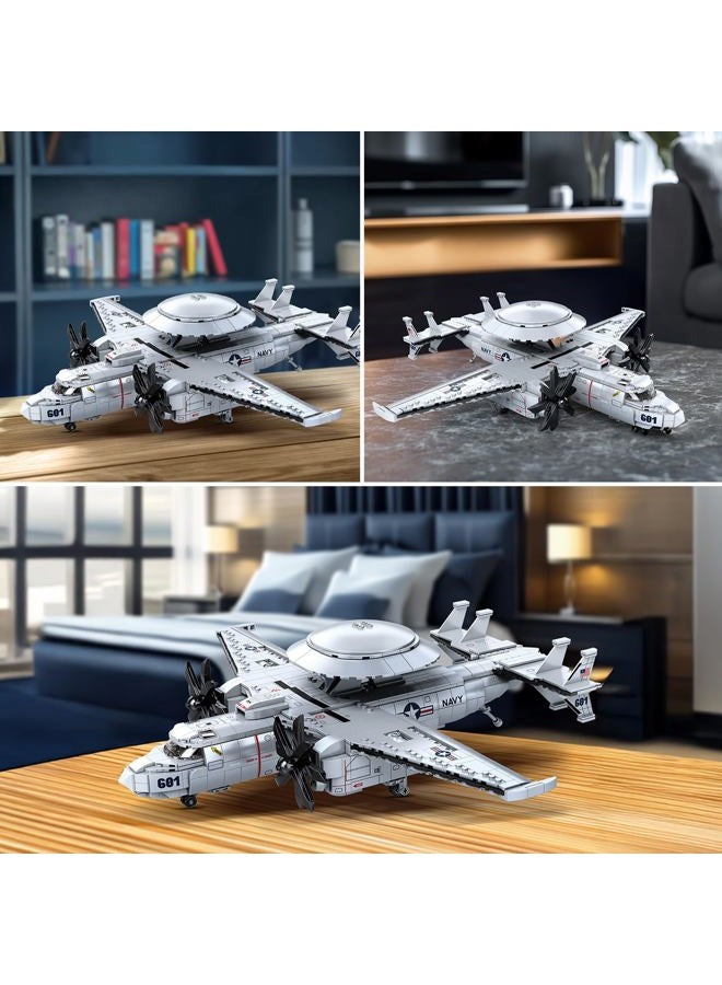 Reobrix E-2 Hawkeye Military Aircraft Construction Kit, Warning Aircraft Fighter Plane Model Kits 33029, Aeroplane Building Toys for Adults, Boys 8-12, Home Decoration, Gift for Kids, 1144 Pieces - Image 3