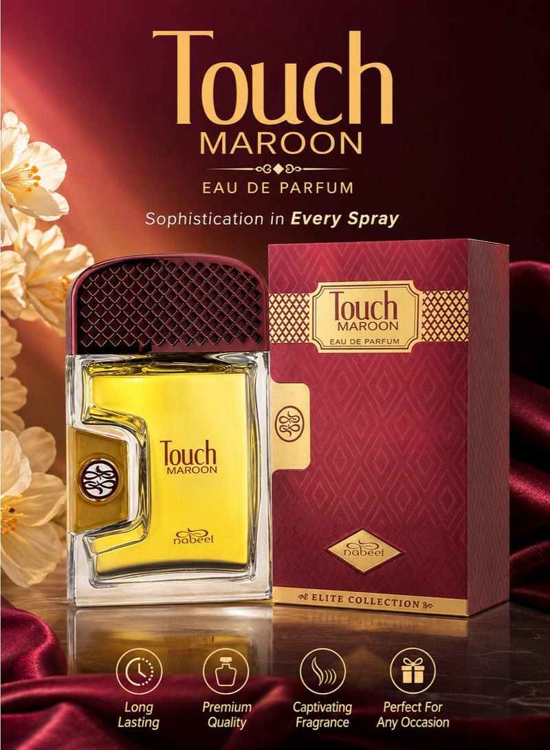 Nabeel Touch Maroon Eau De Parfum 80ML Long Lasting Luxury Unisex Fragrance - Image 2