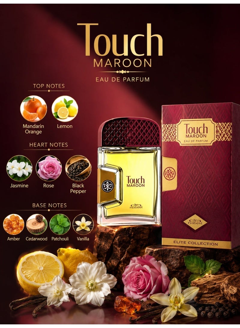 Nabeel Touch Maroon Eau De Parfum 80ML Long Lasting Luxury Unisex Fragrance - Image 5