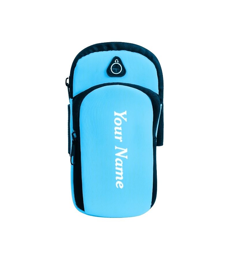 Blue Custom Name Phone Pouch Armband Personalized For Holiday Birthday Gift - Image 4