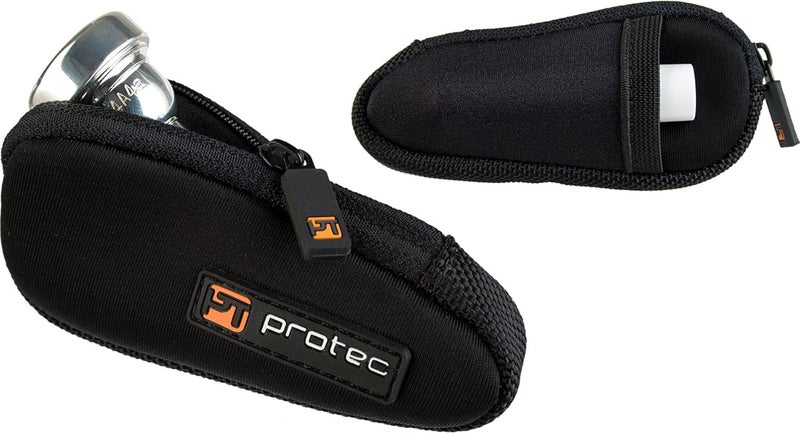 ProTec Trumpet/Small Brass Single Neoprene Mouthpiece Pouch with Zipper Closure - Black, Model N203 - Image 1