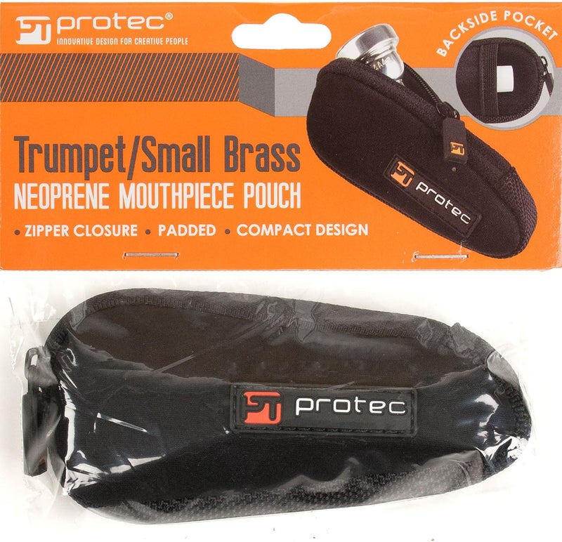 ProTec Trumpet/Small Brass Single Neoprene Mouthpiece Pouch with Zipper Closure - Black, Model N203 - Image 2