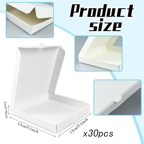 KEEPARTY 30 PCS White Mini Pizza Boxes 51x51x078 Inch For Homemade Pizzas and Crafts - Image 3