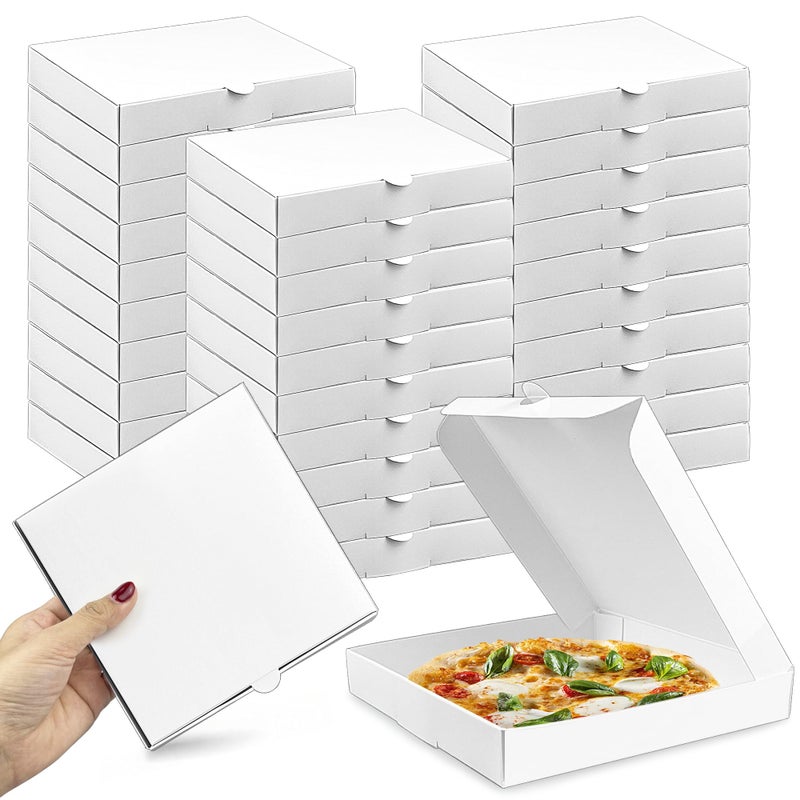 KEEPARTY 30 PCS White Mini Pizza Boxes 51x51x078 Inch For Homemade Pizzas and Crafts - Image 2