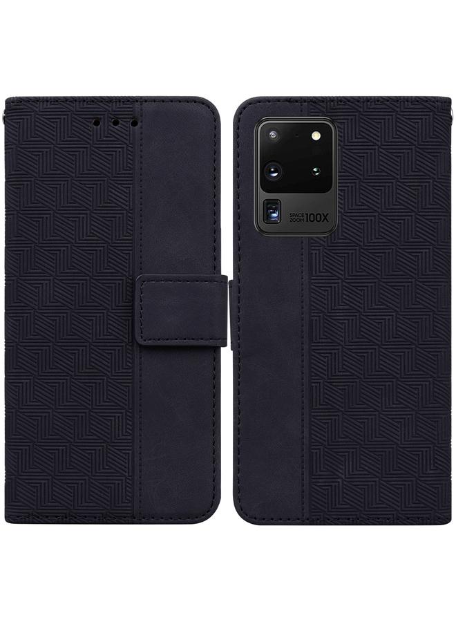 اس-توب جراب لهاتف Samsung Galaxy S20 Ultra مصنوع من الجلد المنقوش هندسيًا - Image 1