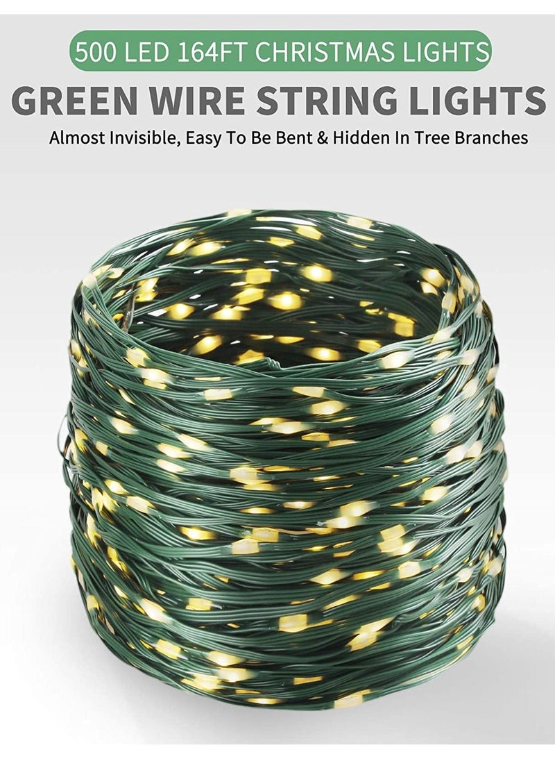Generic - 164ft 500 Led Christmas Lights, 8 Modes Christmas Tree Lights With Timer Memory Function, Green Wire Starry Fairy String Lights for Christmas Tree - Image 1