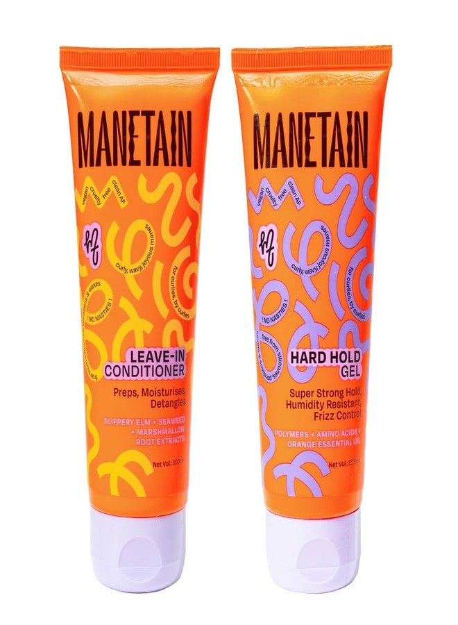 MANETAIN Hydrate & Hold Curl Kit | Leave-in Conditioner 100ml & Hard Hold Gel 100ml for Curly Hair | Long-Lasting Definition, Frizz Control & Moisture for All Hair Types | Vegan, Paraben-Free, CG-Friendly Styling Duo - Image 1
